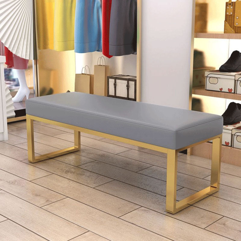 Modern Cushioned Seating Bench Rectangle Entryway and Bedroom Bench