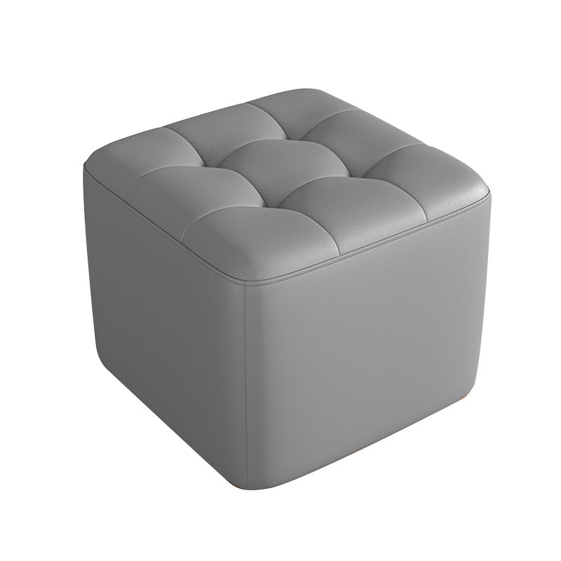 Contemporary Bedroom Square Ottoman Leather Foot Stool without Legs