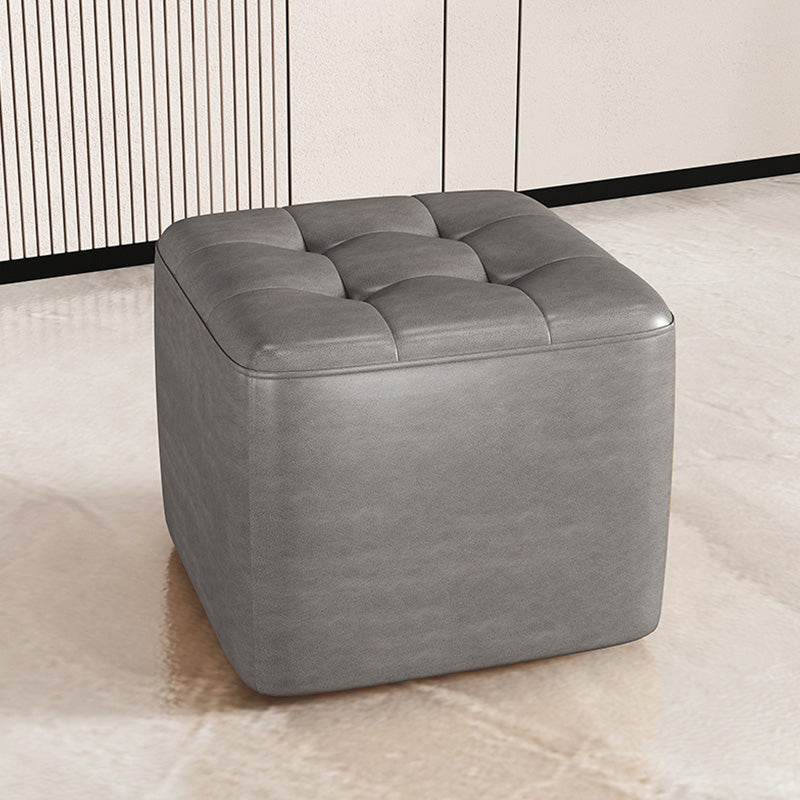 Contemporary Bedroom Square Ottoman Leather Foot Stool without Legs