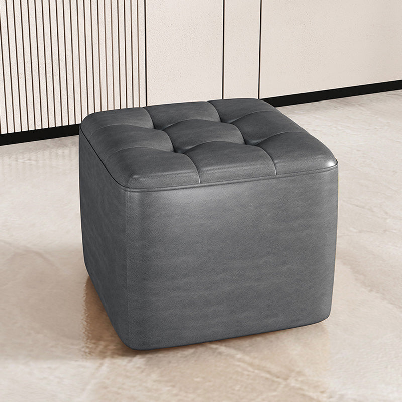 Contemporary Bedroom Square Ottoman Leather Foot Stool without Legs