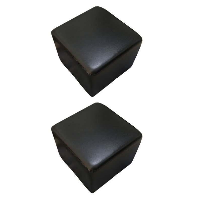 Modern Square Footstools Genuine Leather Foot Stool , 15.6 Inch Width