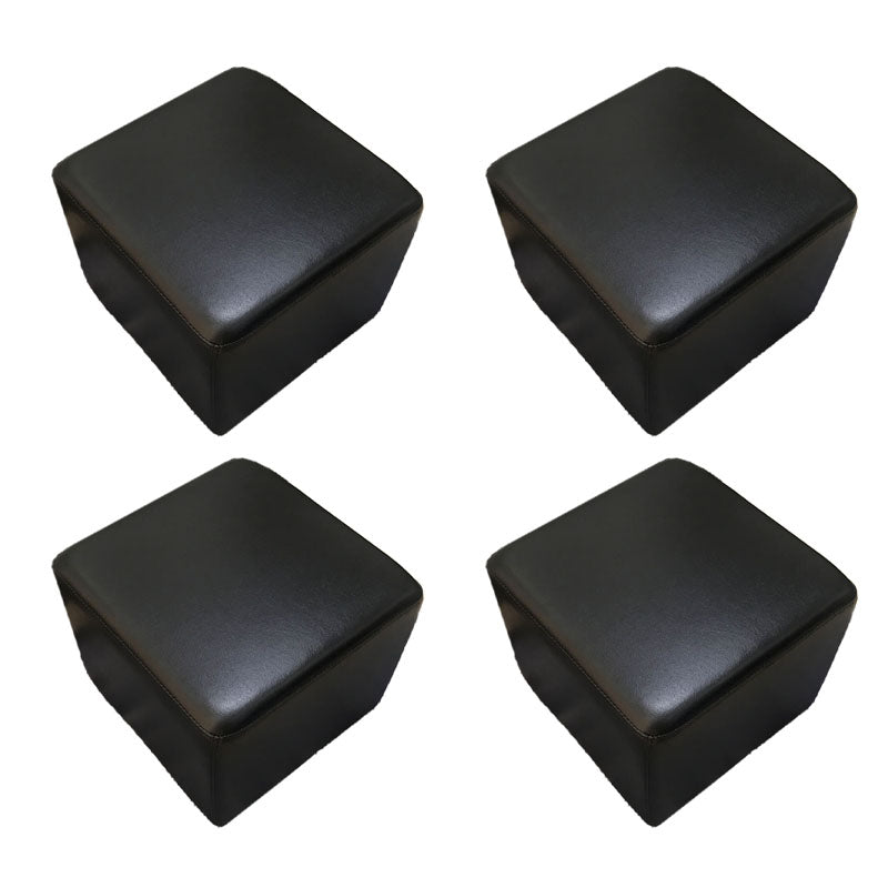 Modern Square Footstools Genuine Leather Foot Stool , 15.6 Inch Width