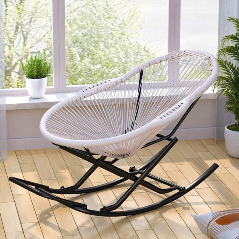 Single Iron Base Rocking Chair Home Leisure Lazy Chair for Balcony