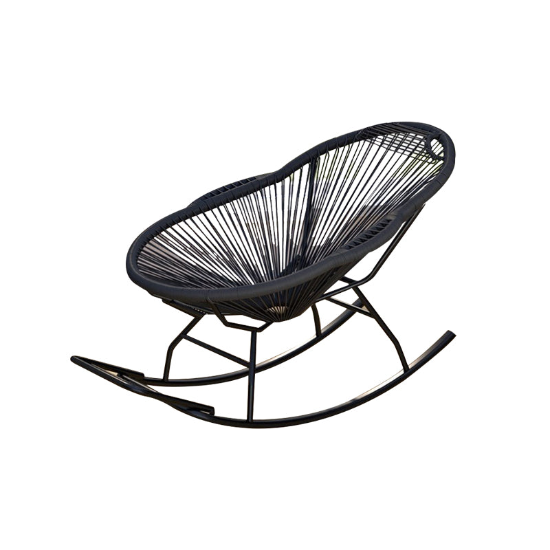 Single Iron Base Rocking Chair Home Leisure Lazy Chair for Balcony