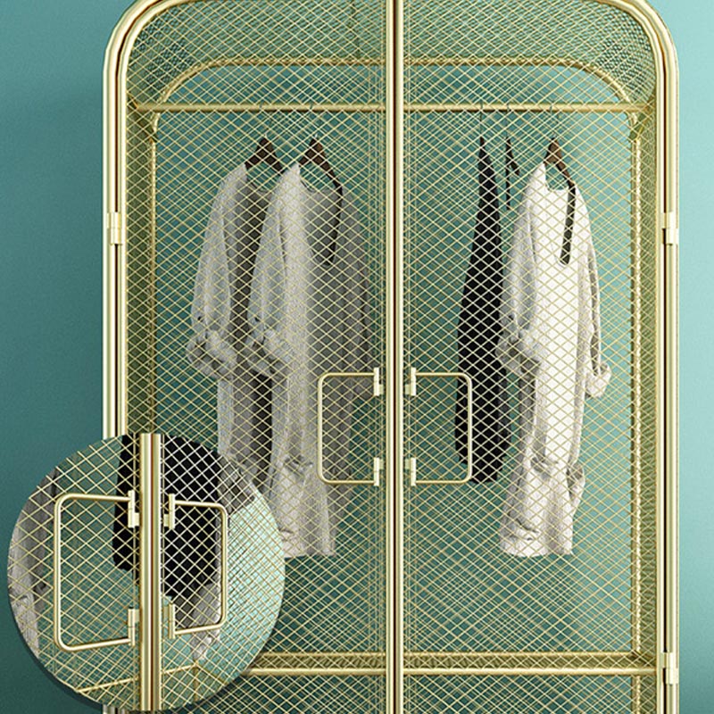 Industrial Style Wardrobe Bedroom Metal Wardrobe Closet with Doors