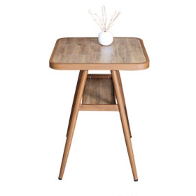 Modern Style Bistro Set 2/3 Pcs Wooden Top Metal Base Bistro Set