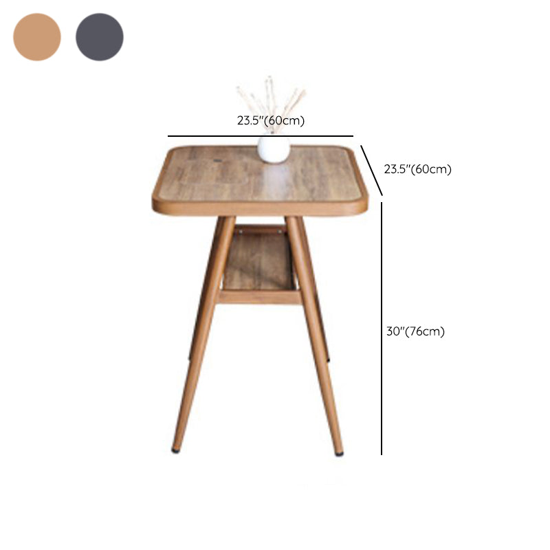 Modern Style Bistro Set 2/3 Pcs Wooden Top Metal Base Bistro Set