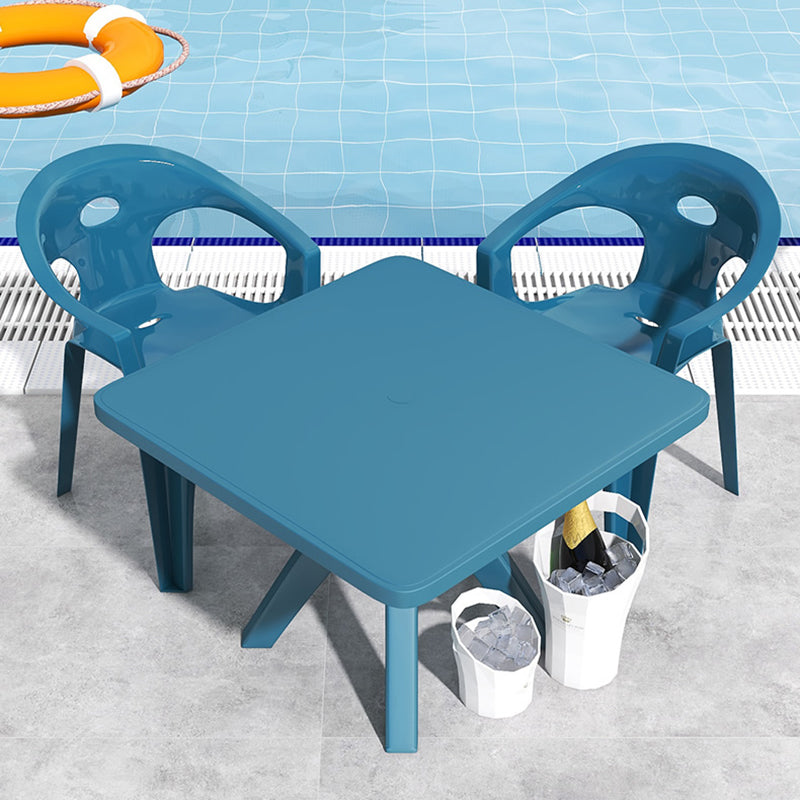 Modern Square Patio Dining Table 1/5 PCS Dining Set with Acrylic  Chairs for Outdoors