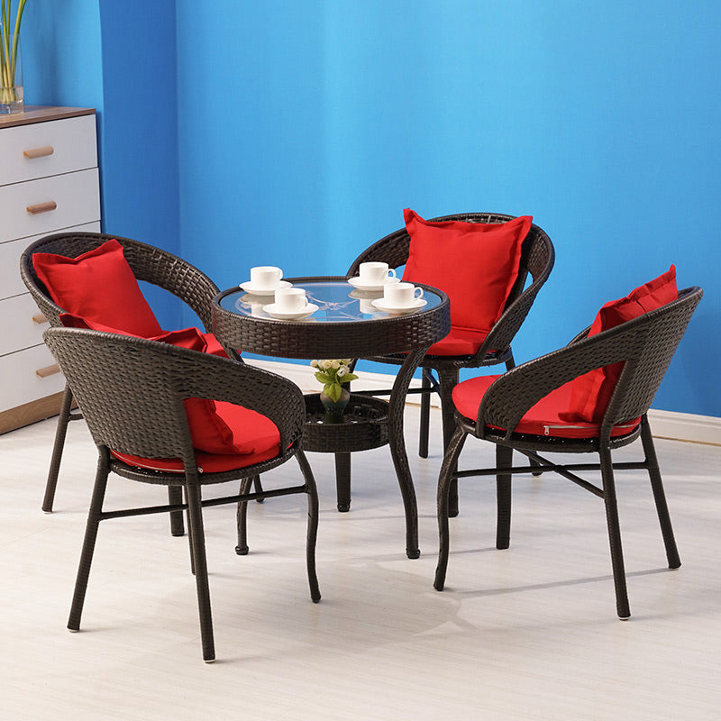 Matte Finish Outdoor Patio Set 1/3 Pcs Modern Dining Table Set