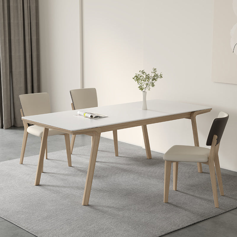 Solid Wood 4 Legs Dining Table Rectangle Dining Table for Dining Room