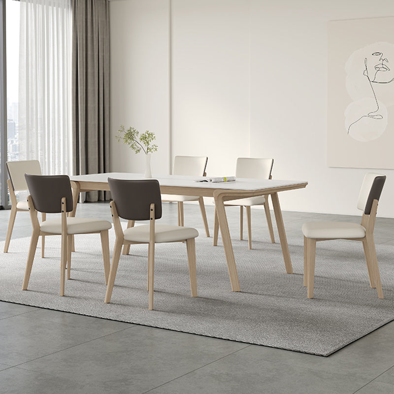 Solid Wood 4 Legs Dining Table Rectangle Dining Table for Dining Room