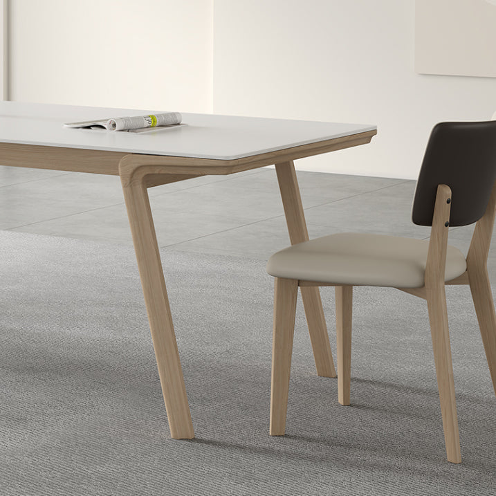 Solid Wood 4 Legs Dining Table Rectangle Dining Table for Dining Room