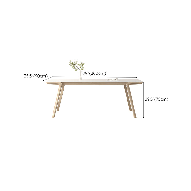 Solid Wood 4 Legs Dining Table Rectangle Dining Table for Dining Room