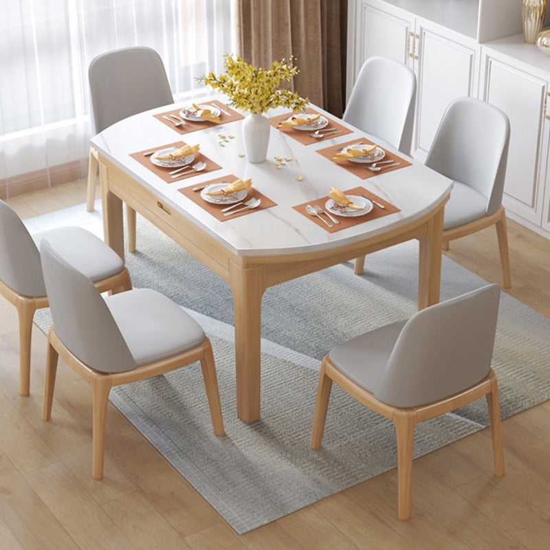 Round 4-foot Table Simplicity Style Faux Marble Dining Site Table with Drop-Leaf