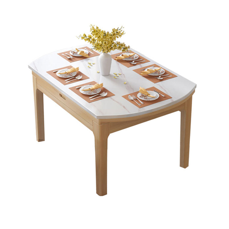 Round 4-foot Table Simplicity Style Faux Marble Dining Site Table with Drop-Leaf