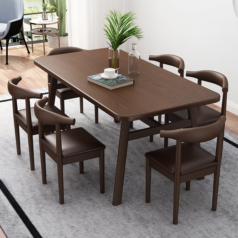 Modern Rectangle Wood Dining Table Wooden Legs for Dining Room