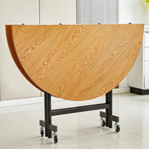Modern Foldable Round Dining Table Metal Base for Dining Room