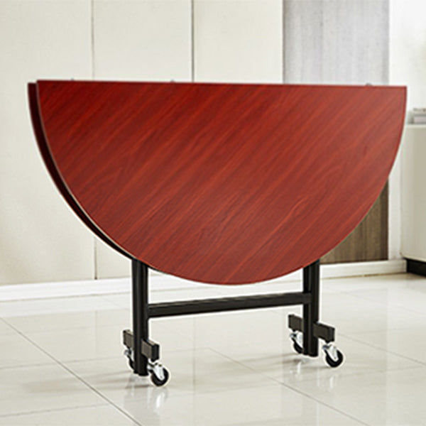 Modern Foldable Round Dining Table Metal Base for Dining Room