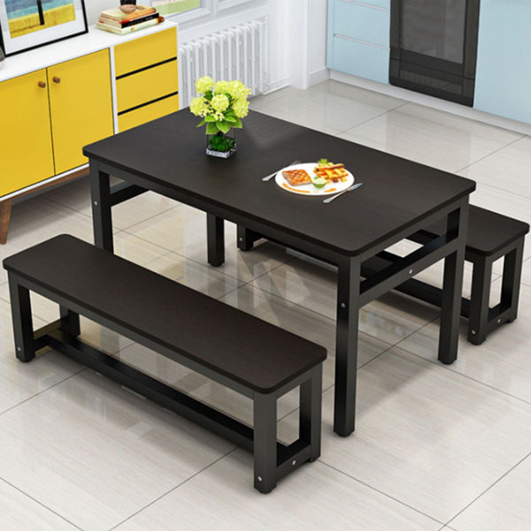 Modern Rectangle Wood Dining Table Metal Legs for Dining Room