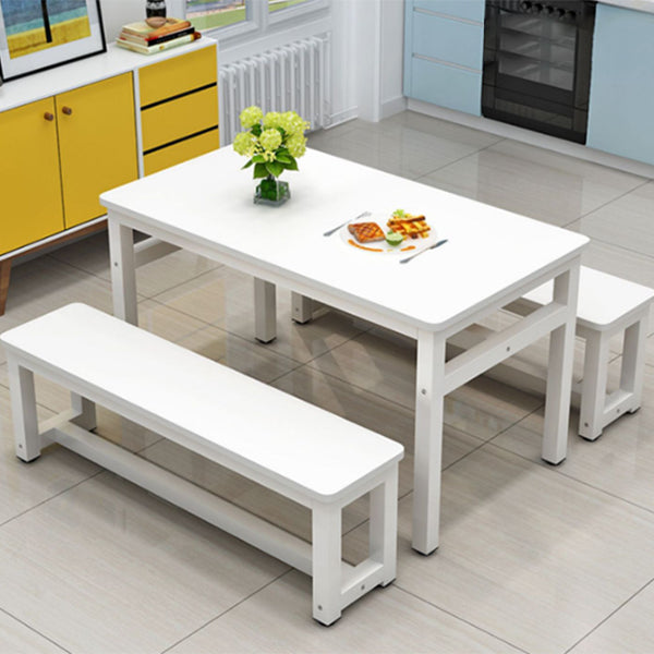 Modern Rectangle Wood Dining Table Metal Legs for Dining Room