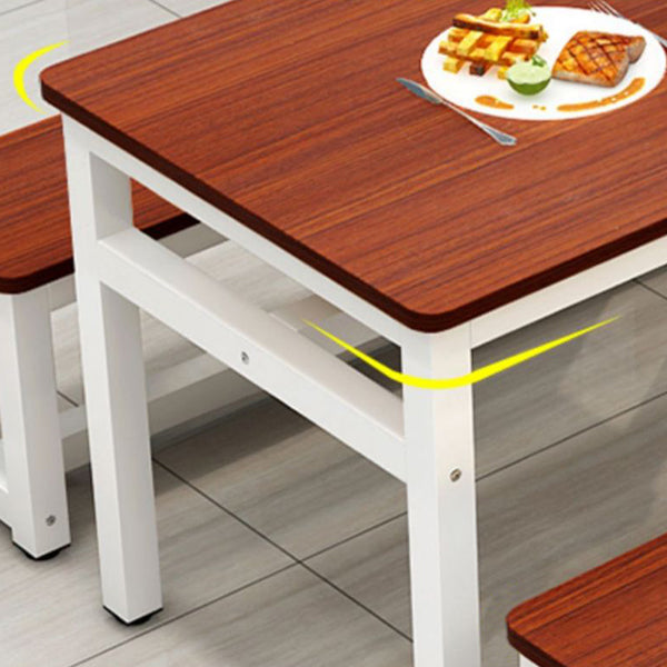 Modern Rectangle Wood Dining Table Metal Legs for Dining Room