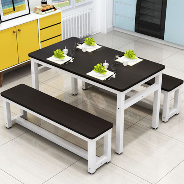 Modern Rectangle Wood Dining Table Metal Legs for Dining Room