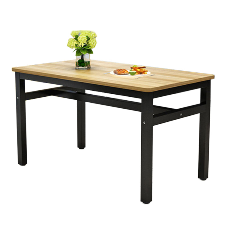 Modern Rectangle Wood Dining Table Metal Legs for Dining Room