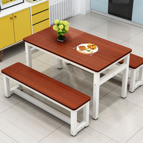 Modern Rectangle Wood Dining Table Metal Legs for Dining Room