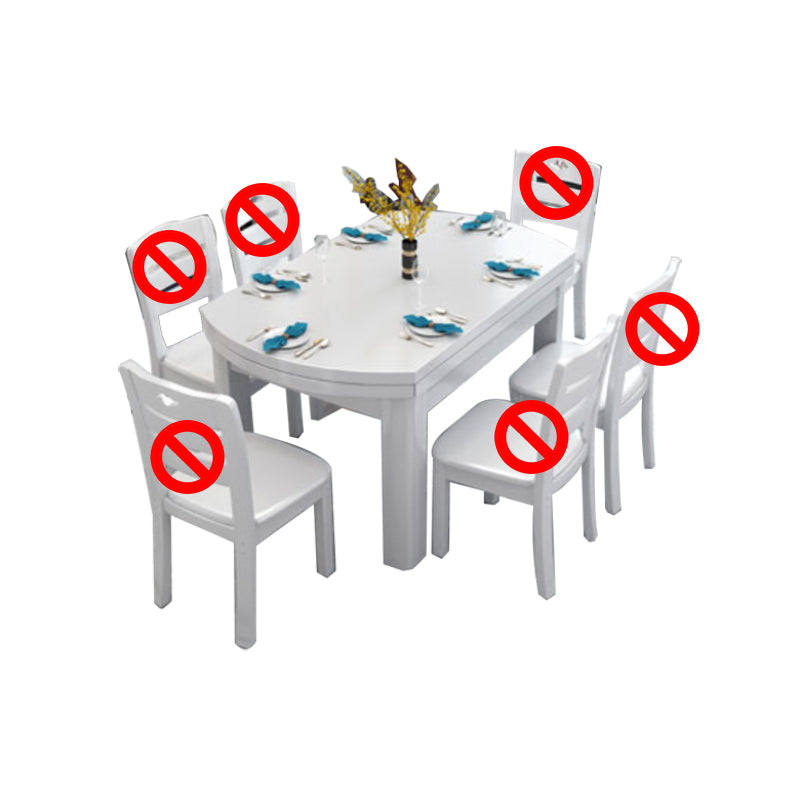 Solid Wood Dining Table Set 1/7 Pieces Dining Set for Kitchen