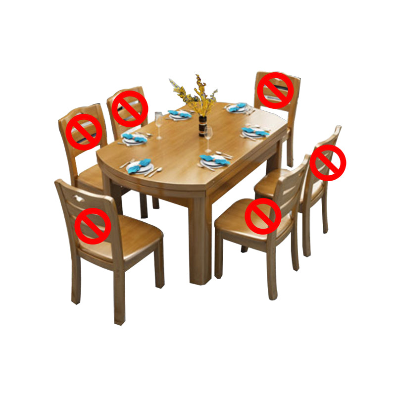 Solid Wood Dining Table Set 1/7 Pieces Dining Set for Kitchen