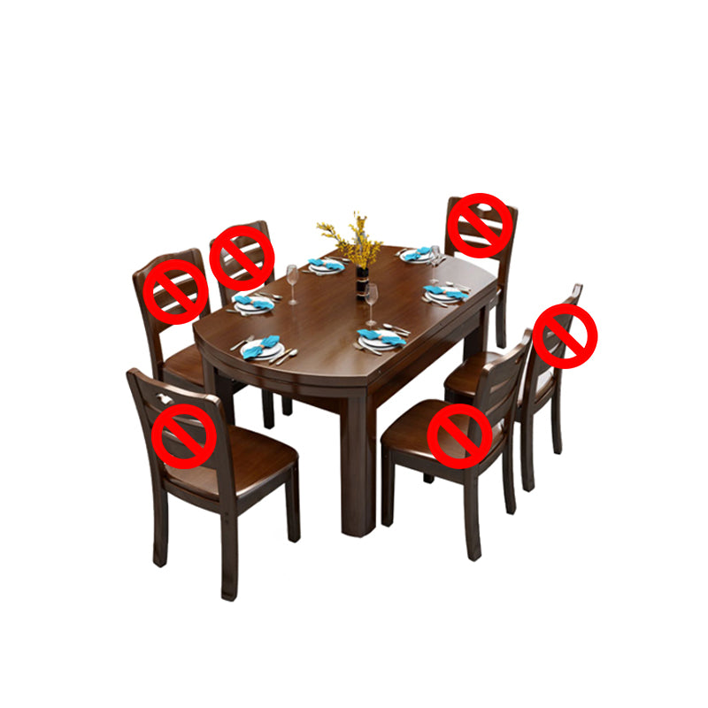 Solid Wood Dining Table Set 1/7 Pieces Dining Set for Kitchen