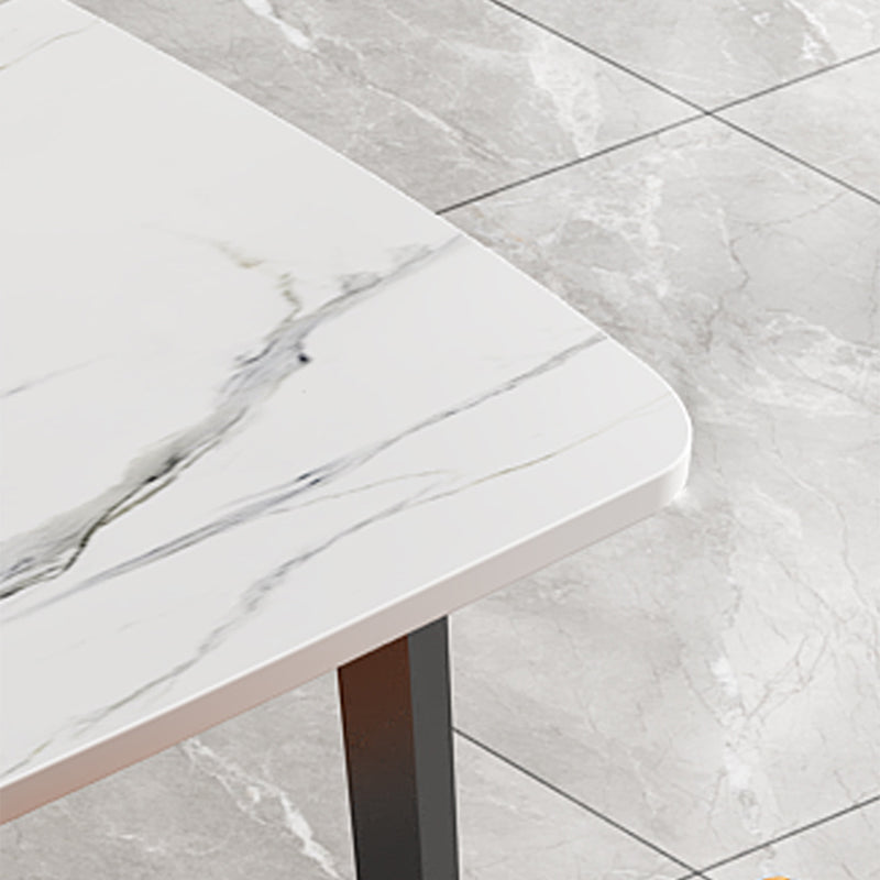 Modern Standard Height Furniture 5/7 Pcs Stone Rectangle  Table with Upholstered Chair