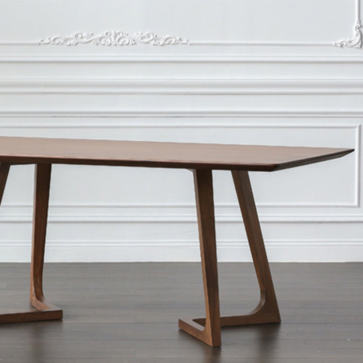 Wood Double Pedestal Dining Table Set 1/4/5 Pieces Dining Set for Kitchen