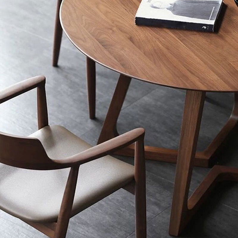 Round Solid Wood Dining Table Set 1/4/5 Pieces Dining Set for Kitchen