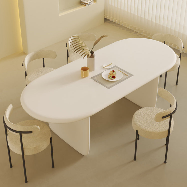 Oval 1/2/5 Piece Dining Table Sets Contemporary White Dining Room Set