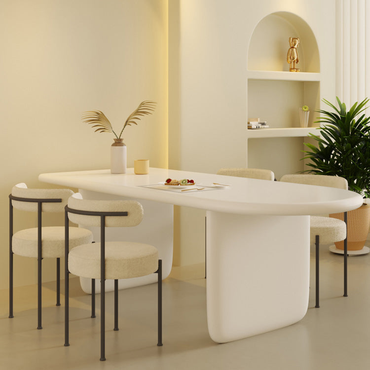 Oval 1/2/5 Piece Dining Table Sets Contemporary White Dining Room Set