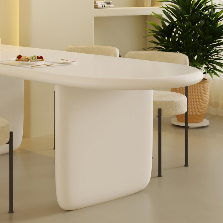 Oval 1/2/5 Piece Dining Table Sets Contemporary White Dining Room Set