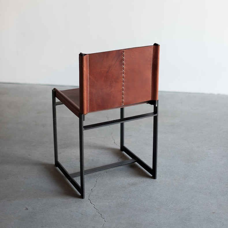 Industrial Side Chair Metal Open Back Dining Chair for Indoor