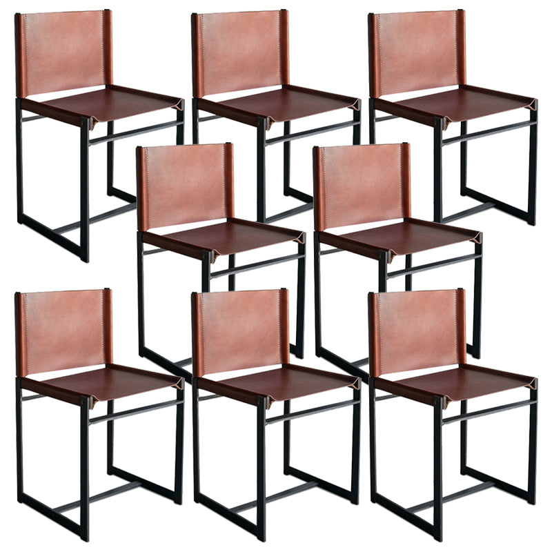Industrial Side Chair Metal Open Back Dining Chair for Indoor