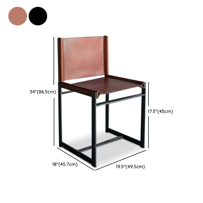 Industrial Side Chair Metal Open Back Dining Chair for Indoor