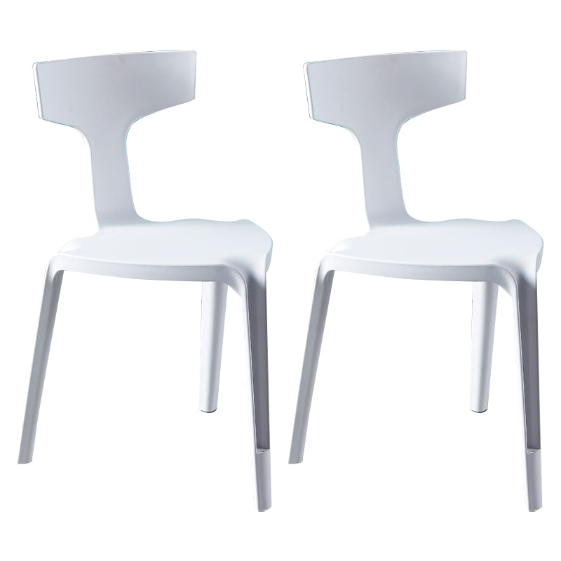 Contemporary Style Side Chair Plastic Slat Back Dining Room Chair for Indoor