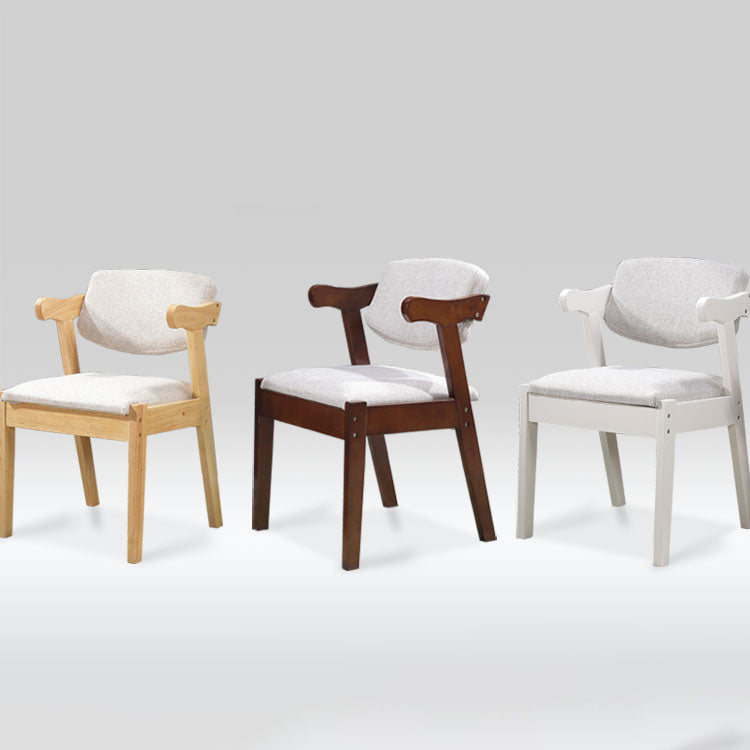Contemporary Style Arm Chair Wood Open Back Dining Chairs for Indoor