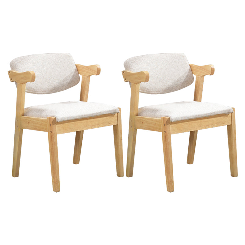 Contemporary Style Arm Chair Wood Open Back Dining Chairs for Indoor