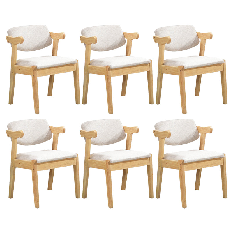Contemporary Style Arm Chair Wood Open Back Dining Chairs for Indoor