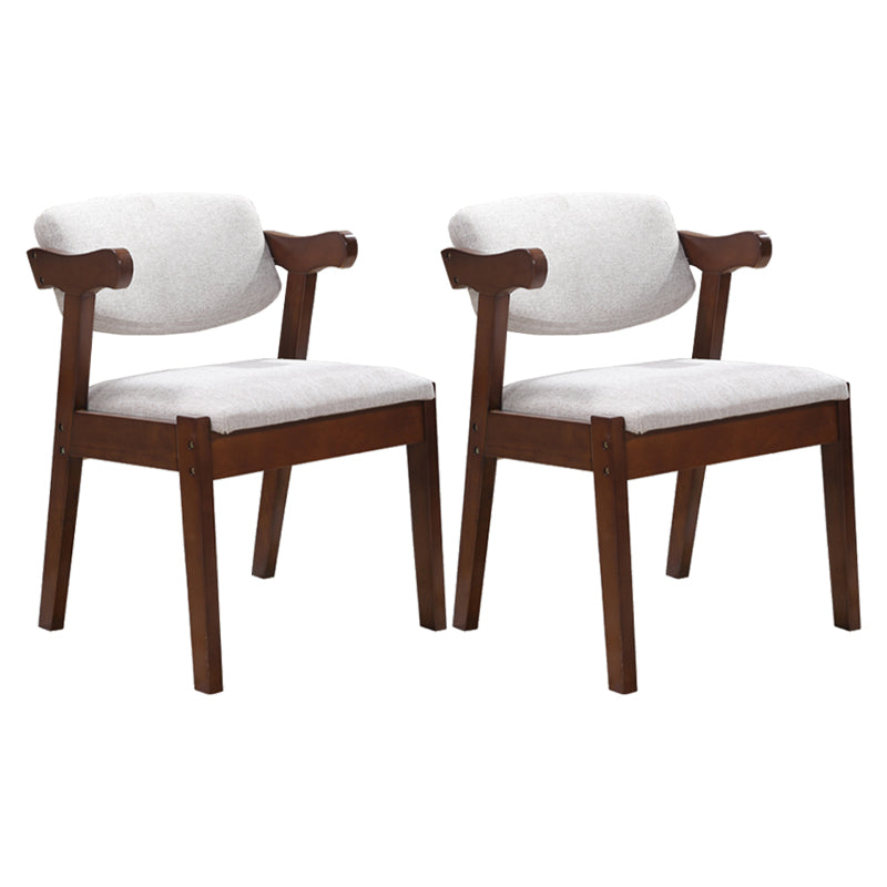 Contemporary Style Arm Chair Wood Open Back Dining Chairs for Indoor