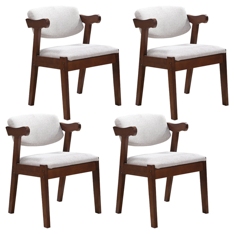 Contemporary Style Arm Chair Wood Open Back Dining Chairs for Indoor
