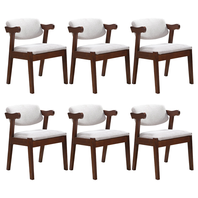 Contemporary Style Arm Chair Wood Open Back Dining Chairs for Indoor