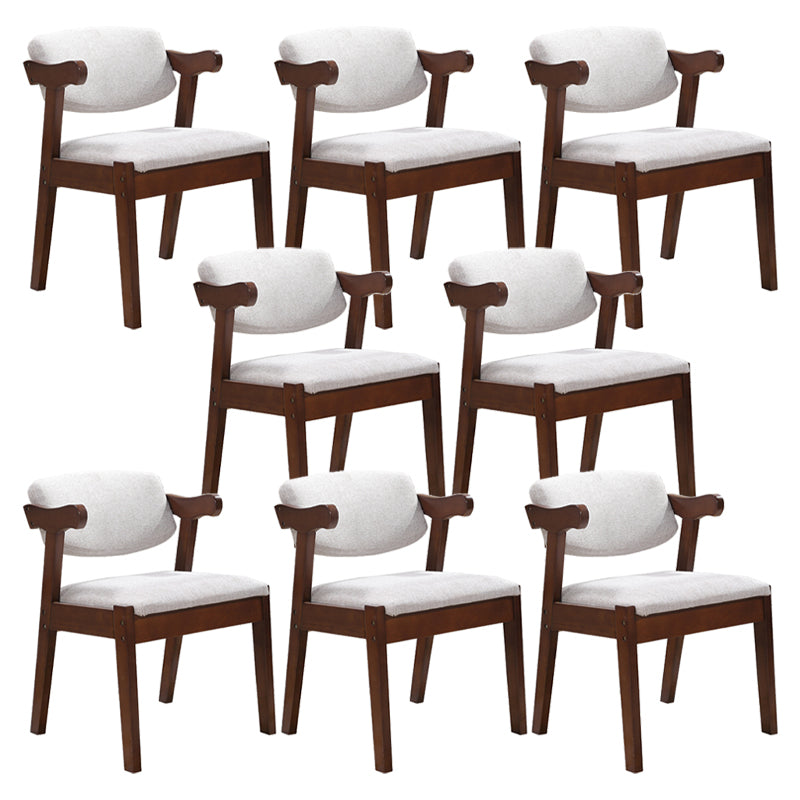 Contemporary Style Arm Chair Wood Open Back Dining Chairs for Indoor