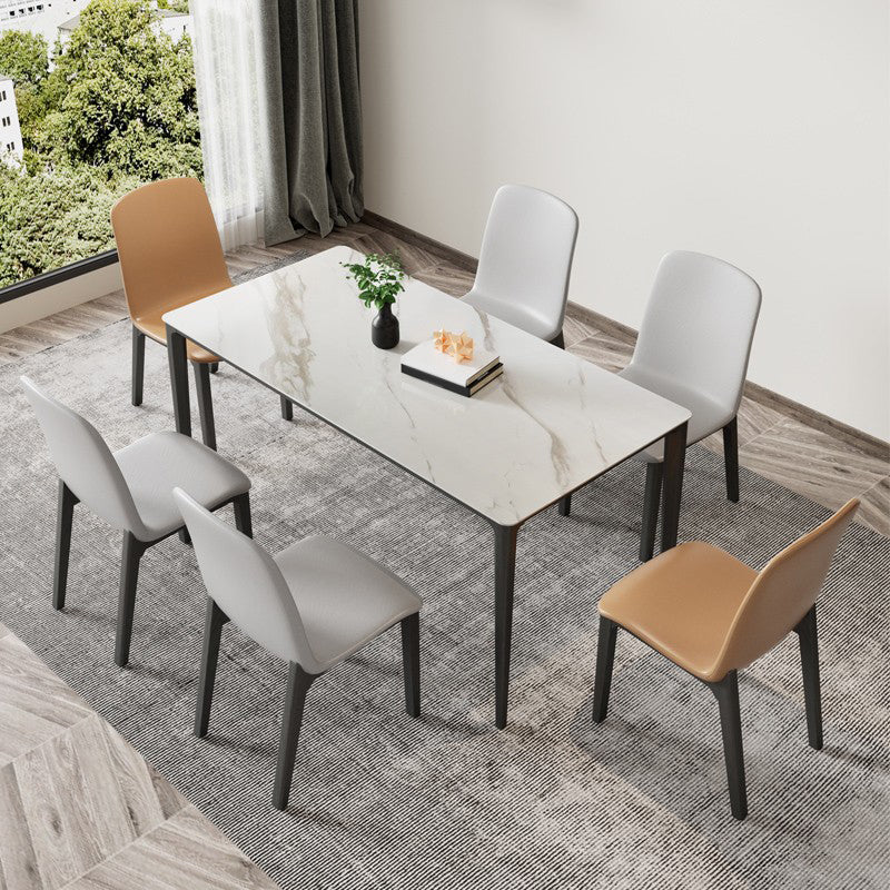Contemporary Style Side Chair Wood Solid Back Dining Room Chair for Dining Room