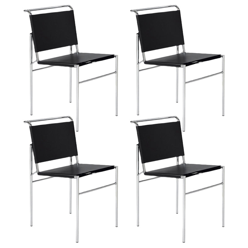Contemporary Style Side Chair Metal Open Back Dining Room Chair for Indoor